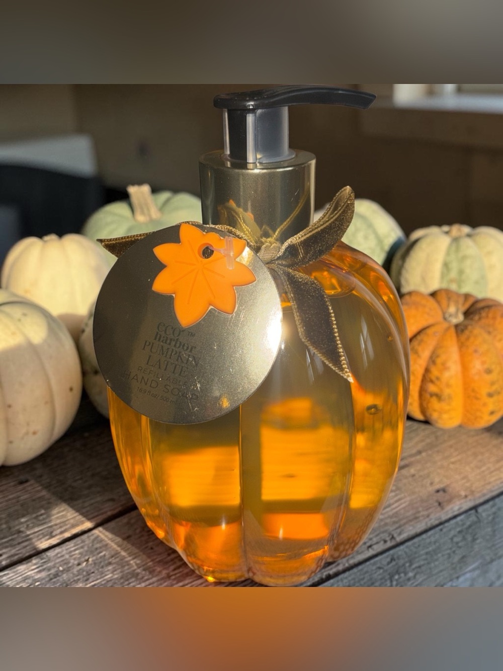 Pumpkin Latte Scented Refillable Hand Soap — Orange Pumpkin Bottle